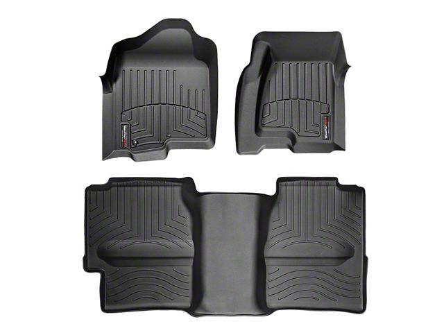 1999-2007 Chevrolet| GMC| Cadillac Silverado| Sierra| Suburban| Tahoe| Yukon| Escalade| Avalanche WeatherTech Front and Rear Floorliners-Black-440031-440622-WT