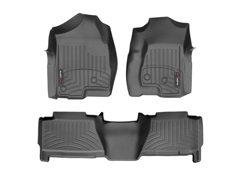 1999-2007 Chevrolet| GMC| Cadillac Silverado| Sierra| Suburban| Tahoe| Yukon| Escalade| Avalanche WeatherTech Front and Rear Floorliners-Black-440031-440612-WT