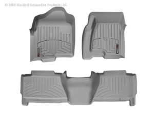1999-2007 Chevrolet| GMC| Cadillac Silverado| Sierra| Suburban| Tahoe| Yukon| Escalade| Avalanche WeatherTech Front and Rear Floorliners-Grey-460031-460612-WT