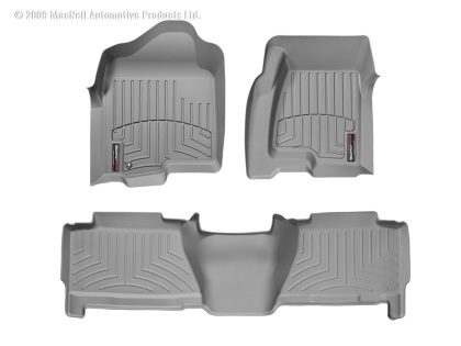 1999-2007 Chevrolet| GMC| Cadillac Silverado| Sierra| Suburban| Tahoe| Yukon| Escalade| Avalanche WeatherTech Front and Rear Floorliners-Grey-460031-460612-WT