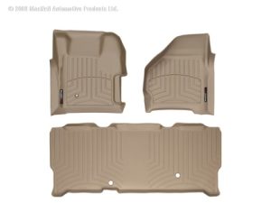 1999-2007 Ford F-250| F-250 Super Duty| F-350 Super Duty WeatherTech Front and Rear Floorliners-Tan-451251-450023-WT