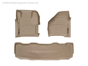 1999-2007 Ford F-250| F-250 Super Duty| F-350 Super Duty WeatherTech Front and Rear Floorliners-Tan-451251-450022-WT