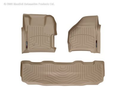 1999-2007 Ford F-250| F-250 Super Duty| F-350 Super Duty WeatherTech Front and Rear Floorliners-Tan-451251-450022-WT