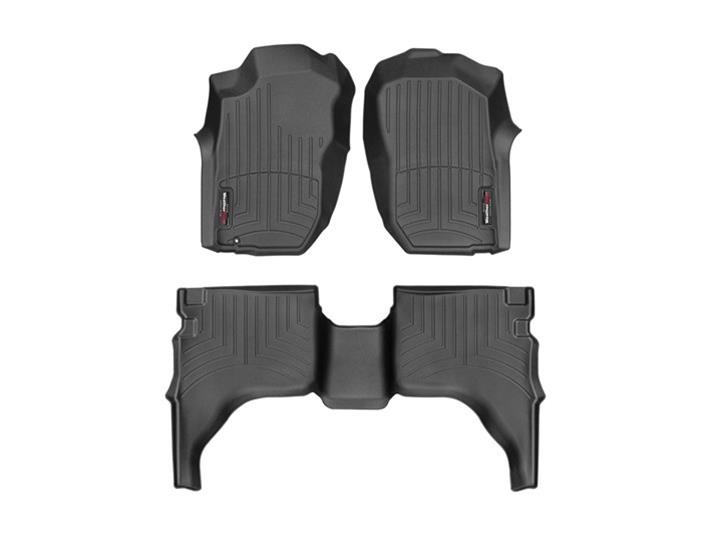 2001-2004 Toyota Tacoma WeatherTech Front and Rear Floorliners-Black-441212-1-2-WT