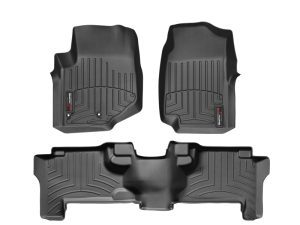 2002-2009 Chevrolet| GMC| Oldsmobile| Isuzu| Buick| Saab Trailblazer| Trailblazer EXT| Envoy| Envoy XL| Bravada| Ascender| Rainier| Envoy XUV| 9-7x WeatherTech Front and Rear Floorliners-Black-44007-1-2-WT