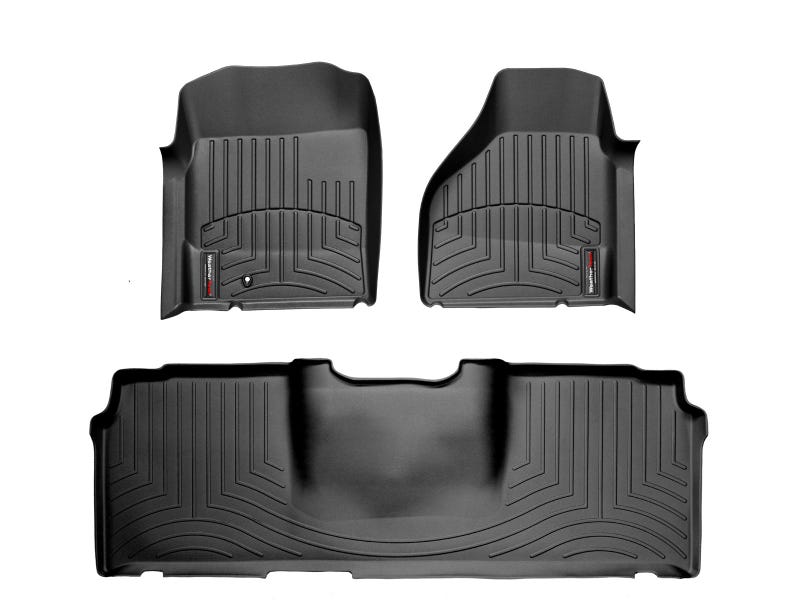 2002-2009 Dodge Ram 1500| Ram 2500| Ram 3500 WeatherTech Front and Rear Floorliners-Black-44012-1-3-WT