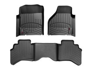 2002-2009 Dodge Ram 1500| Ram 2500| Ram 3500 WeatherTech Front and Rear Floorliners-Black-44004-1-2-WT