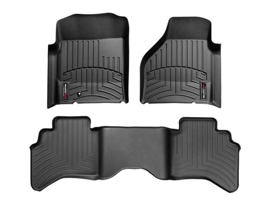 2002-2009 Dodge Ram 1500| Ram 2500| Ram 3500 WeatherTech Front and Rear Floorliners-Black-44004-1-2-WT