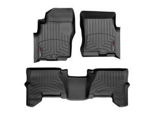 2005-2008 Nissan Pathfinder| Xterra WeatherTech Front and Rear Floorliners-Black-44033-1-2-WT
