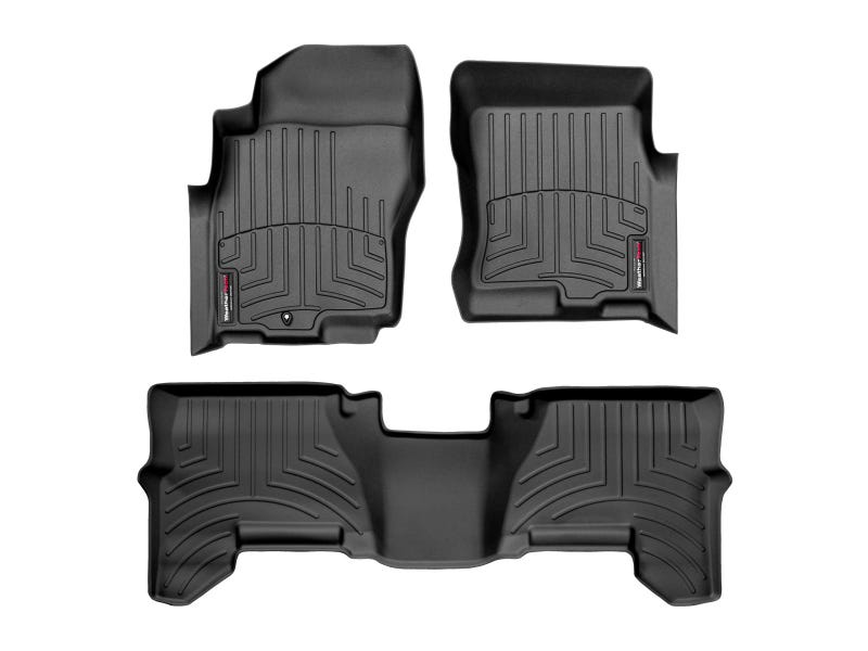 2005-2008 Nissan Pathfinder| Xterra WeatherTech Front and Rear Floorliners-Black-44033-1-2-WT