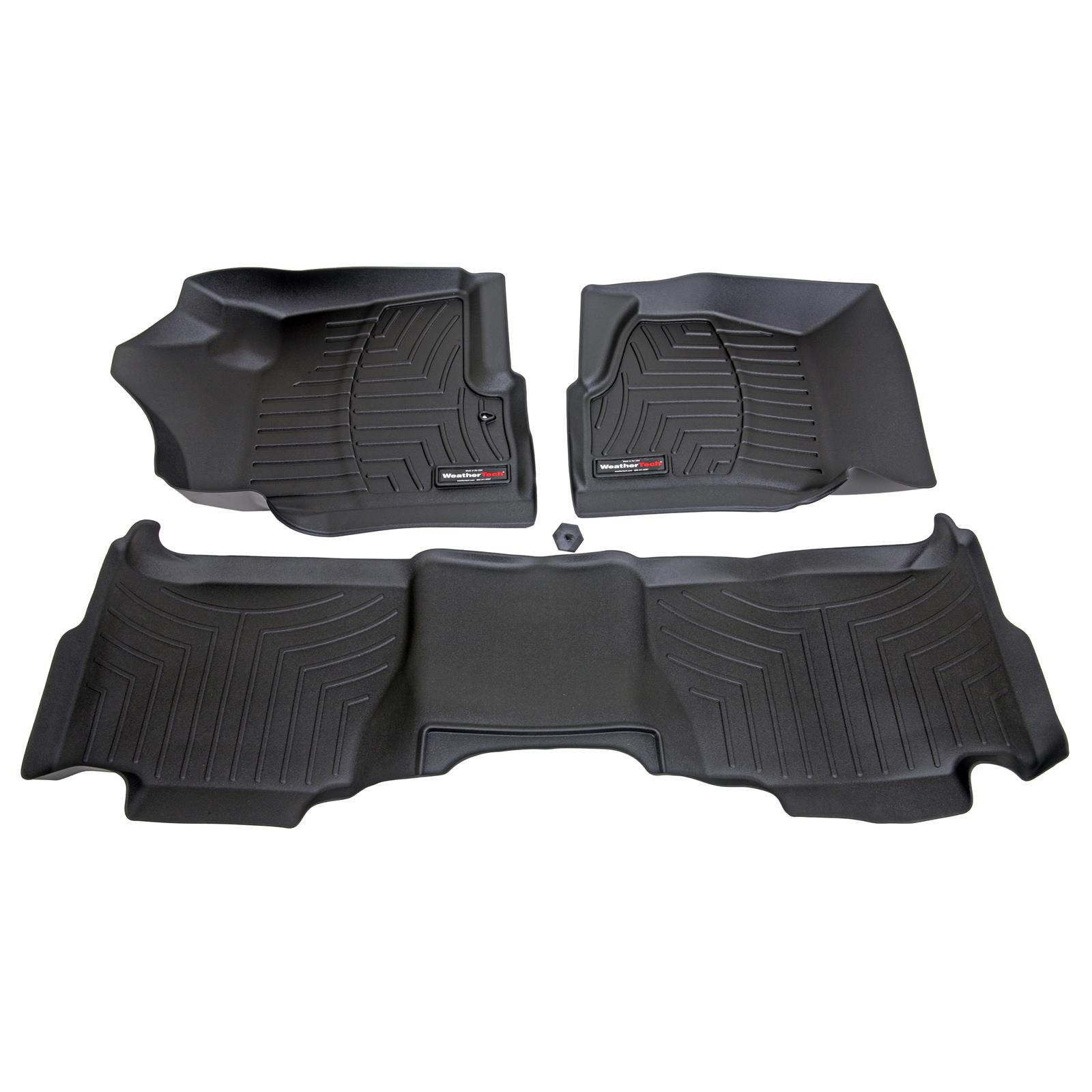 2007-2014 Cadillac| Chevrolet| GMC Escalade| Avalanche| Silverado| Suburban| Tahoe| Sierra| Yukon WeatherTech Front and Rear Floorliners-Black-44066-1-2-WT