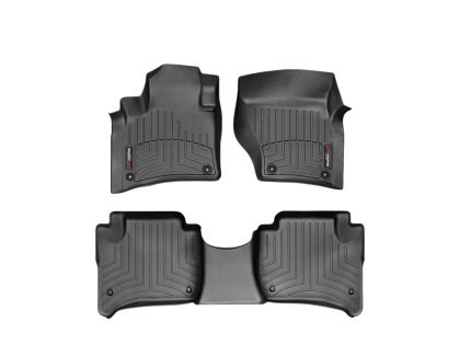 2010-2015 Porsche| Volkswagen Cayenne| Touareg WeatherTech Front and Rear Floorliners-Black-44333-1-2-WT