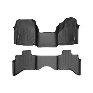 2011-2024 Ram 1500| 2500| 3500| 1500 Classic WeatherTech Front and Rear Floorliners - Over the Hump-Black-444641-442162-WT