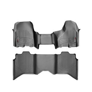 2011-2024 Ram 1500 Classic WeatherTech Front and Rear Floorliners - Over the Hump-Black-444771-442163-WT