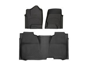 2014-2020 Chevrolet| GMC| Cadillac Silverado| Escalade| Suburban| Tahoe| Sierra| Yukon WeatherTech Front and Rear Floorliner HP-Black-446071IM-445422IM-WT