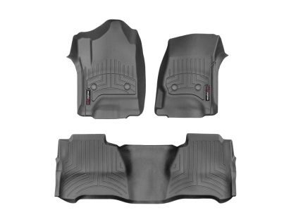 2014-2020 Chevrolet| GMC| Cadillac Silverado| Escalade| Suburban| Tahoe| Sierra| Yukon WeatherTech Front and Rear Floorliners-Black-446071-445422-WT