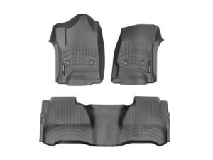 2014-2020 Chevrolet| GMC| Cadillac Silverado| Escalade| Suburban| Tahoe| Sierra| Yukon WeatherTech Front and Rear Floorliners-Black-446071-445423-WT