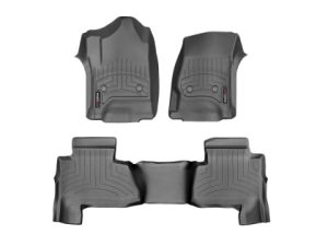 2014-2020 Chevrolet| GMC| Cadillac Silverado| Escalade| Suburban| Tahoe| Sierra| Yukon WeatherTech Front and Rear Floorliners-Black-44607-1-8-WT