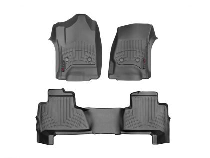 2014-2020 Chevrolet| GMC| Cadillac Silverado| Escalade| Suburban| Tahoe| Sierra| Yukon WeatherTech Front and Rear Floorliners-Black-44607-1-2-WT
