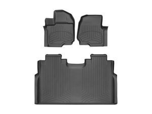 2015-2024 Ford F-150| F-150 Lightning WeatherTech Front and Rear Floorliner HP-Black-44697-1-2IM-WT