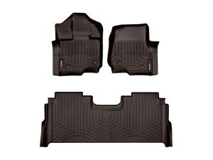2015-2024 Ford F-150| F-150 Lightning WeatherTech Front and Rear Floorliners-Black-44697-1-6-WT