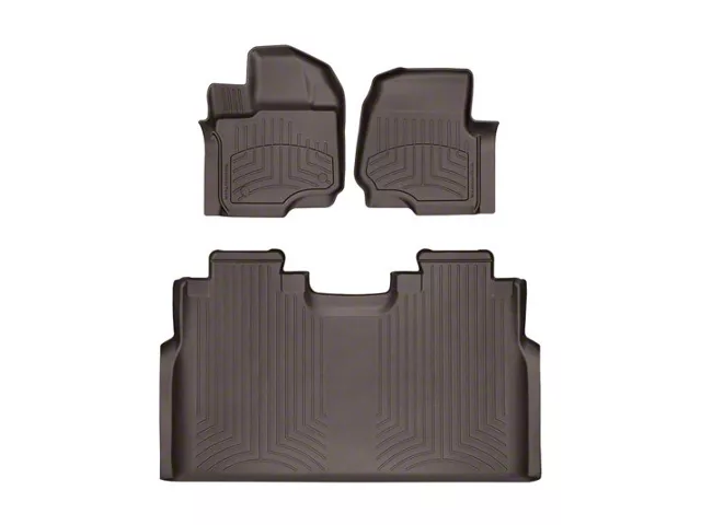 2015-2024 Ford F-150| F-150 Lightning WeatherTech Front and Rear Floorliners-Cocoa-47697-1-2-WT