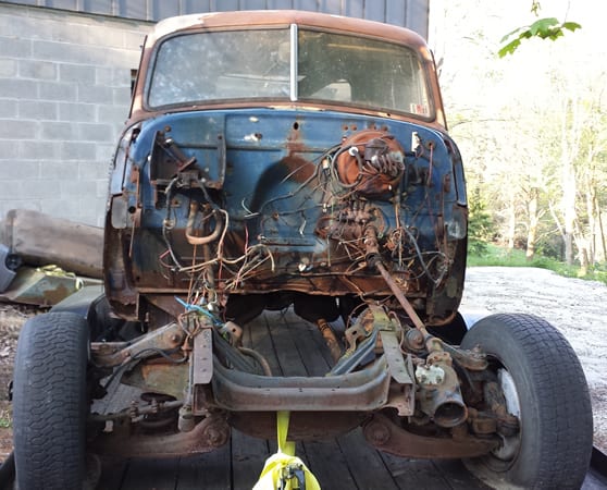 1953 chevy truck firewall - before