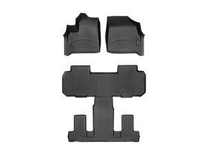 2018-2024 Chevrolet Traverse| Traverse Limited WeatherTech Front and Rear Floorliners-Black-441228-1-2-WT