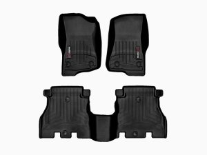 2018-2024 Jeep Wrangler| Gladiator WeatherTech Front and Rear Floorliners-Black-441313-1-2-WT