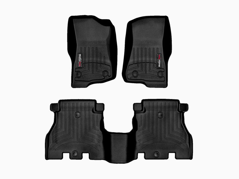 2018-2024 Jeep Wrangler| Gladiator WeatherTech Front and Rear Floorliners-Black-441313-1-2-WT