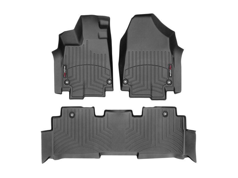 2018-2025 Honda Odyssey WeatherTech Front and Rear Floorliners-Black-441218-1-2-WT
