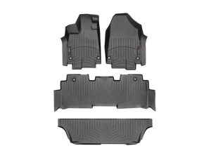 2018-2025 Honda Odyssey WeatherTech Front and Rear Floorliners-Black-441218-1-2-3-WT