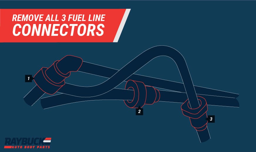 Remove 3 fuel line connectors