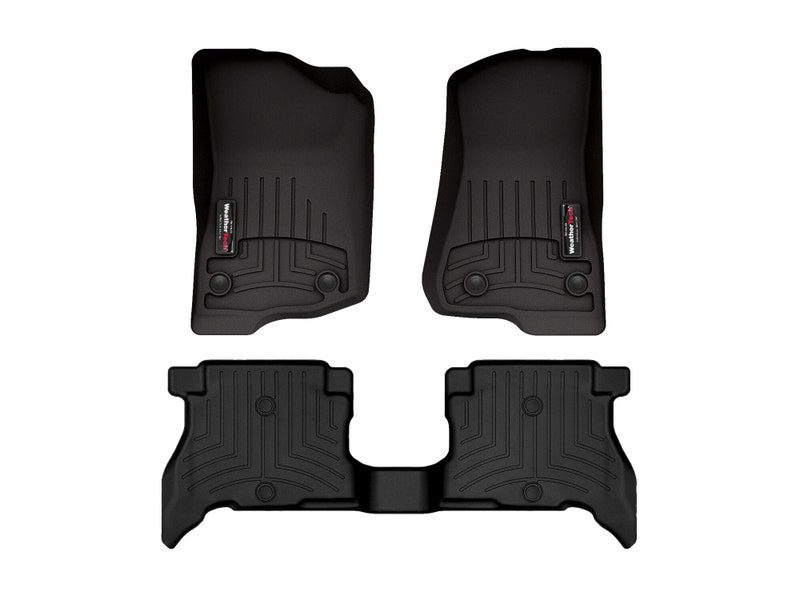 2021-2024 Jeep Wrangler| Gladiator WeatherTech Front and Rear Floorliners-Black-441313-1-5-WT