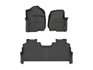 2023-2024 Ford F-250 Super Duty| F-350 Super Duty| F-450 Super Duty WeatherTech Front and Rear Floorliners-Black-441012-1-6-WT
