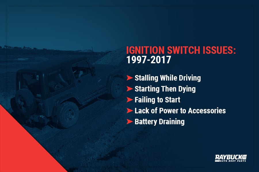 97-17 Jeep Wrangler ignition switch issues