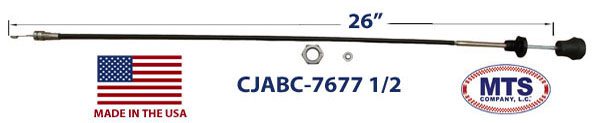 1976-1977 1/2 JEEP CJ AIR BOX CONTROL CABLE WITH TWIST LOCK-CJABC-7677-1-2