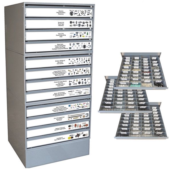 Cabinet w/12 Drawers Filled with 465 Items