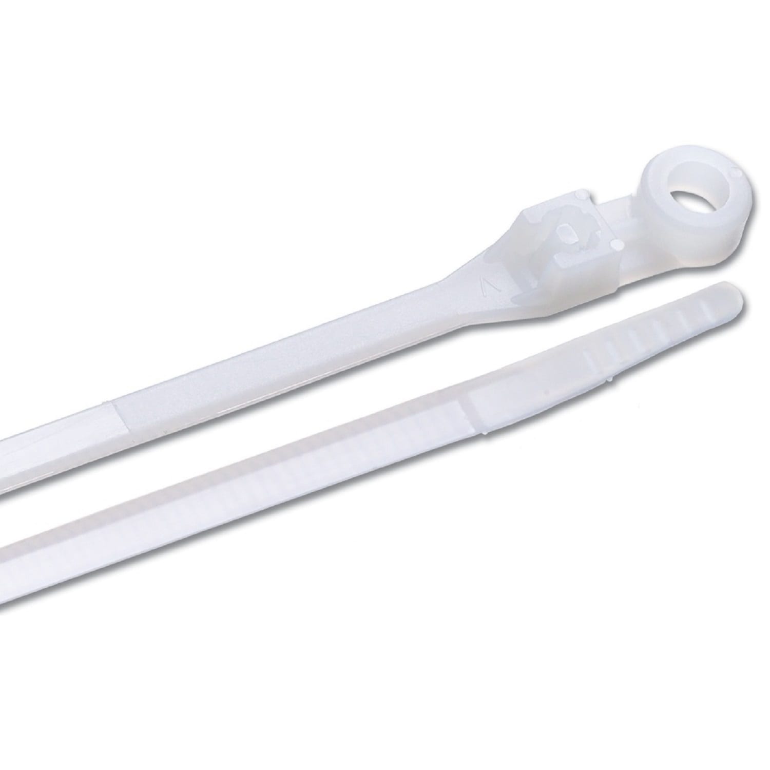 Cable Tie 8" w/Mount Hole White - PK 100-ES10116