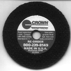 Cutoff Wheel Crown Black 3"x1/16"-AB02220-P