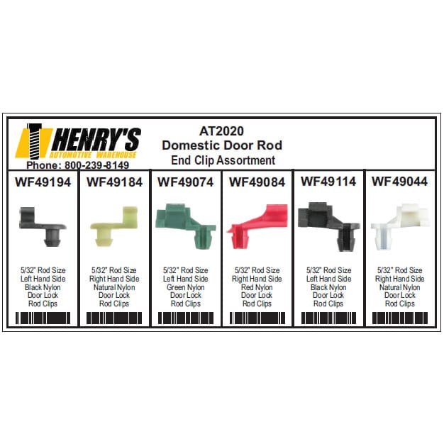 Domestic Door Rod End Clips Assortment-AT2020
