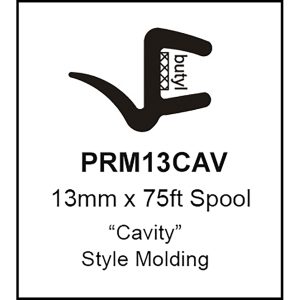 EPDM Universal Cavity Molding| 13mm x 75 Feet Roll-PRM13CAV