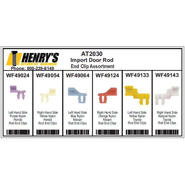 Import Door Rod End Clips Assortment-AT2030