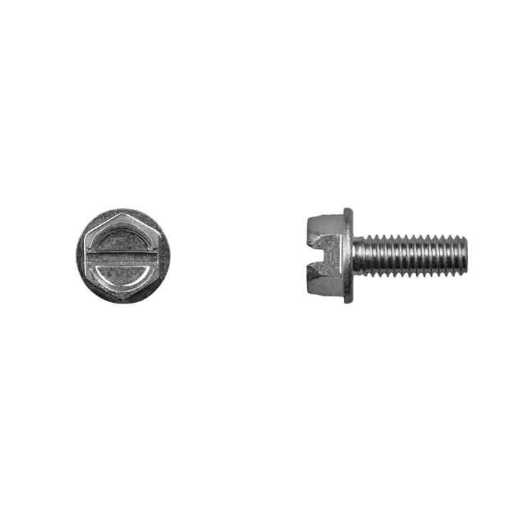 Indented Hex Head Slotted Zinc License Plate Screw 6-1.00 x 16mm-WF69445