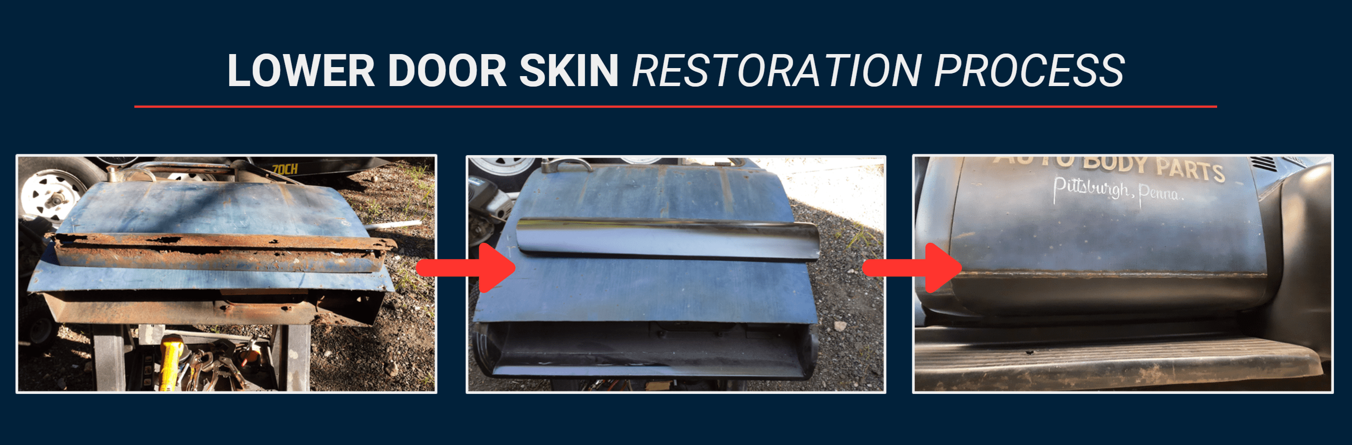 Lower Door Skin Restoration Process