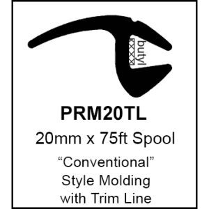 EPDM Universal Reveal Molding With Trim Line| 20mm x 75 Feet Roll-PRM20TL-4