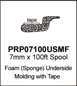 Sponge Universal Underside Molding with Adhesive Tape| 7mm x 100 Feet Roll-PRP07100USMF-4