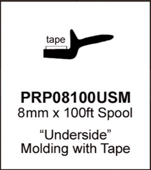 Custom PVC Compound Universal Underside Molding with Adhesive Tape| 8mm x 100 Feet Roll-PRP08100USM-2