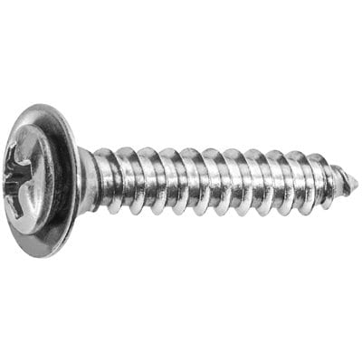 Screw Phillips Flat Washer Tap Point Chrome Pltd #8 x 7/8"(#6Hd) - PK 100-WF66736