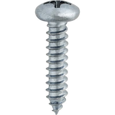 Screw Phillips Pan Head Zinc Plated-#12 x 1" Pack of 100-WF60156